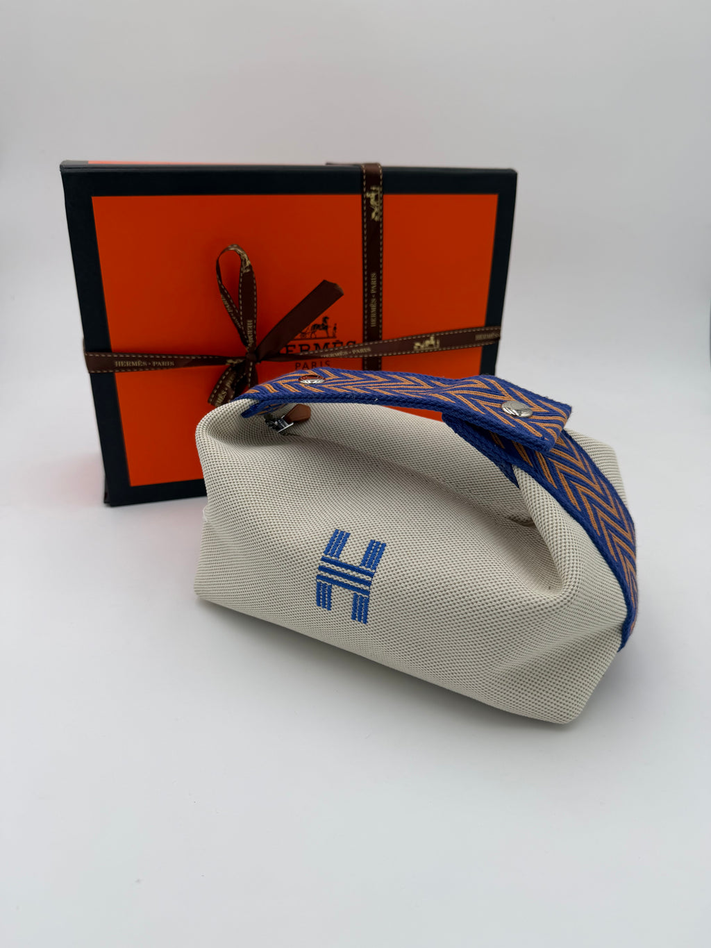 Borsa H mini beige/blu