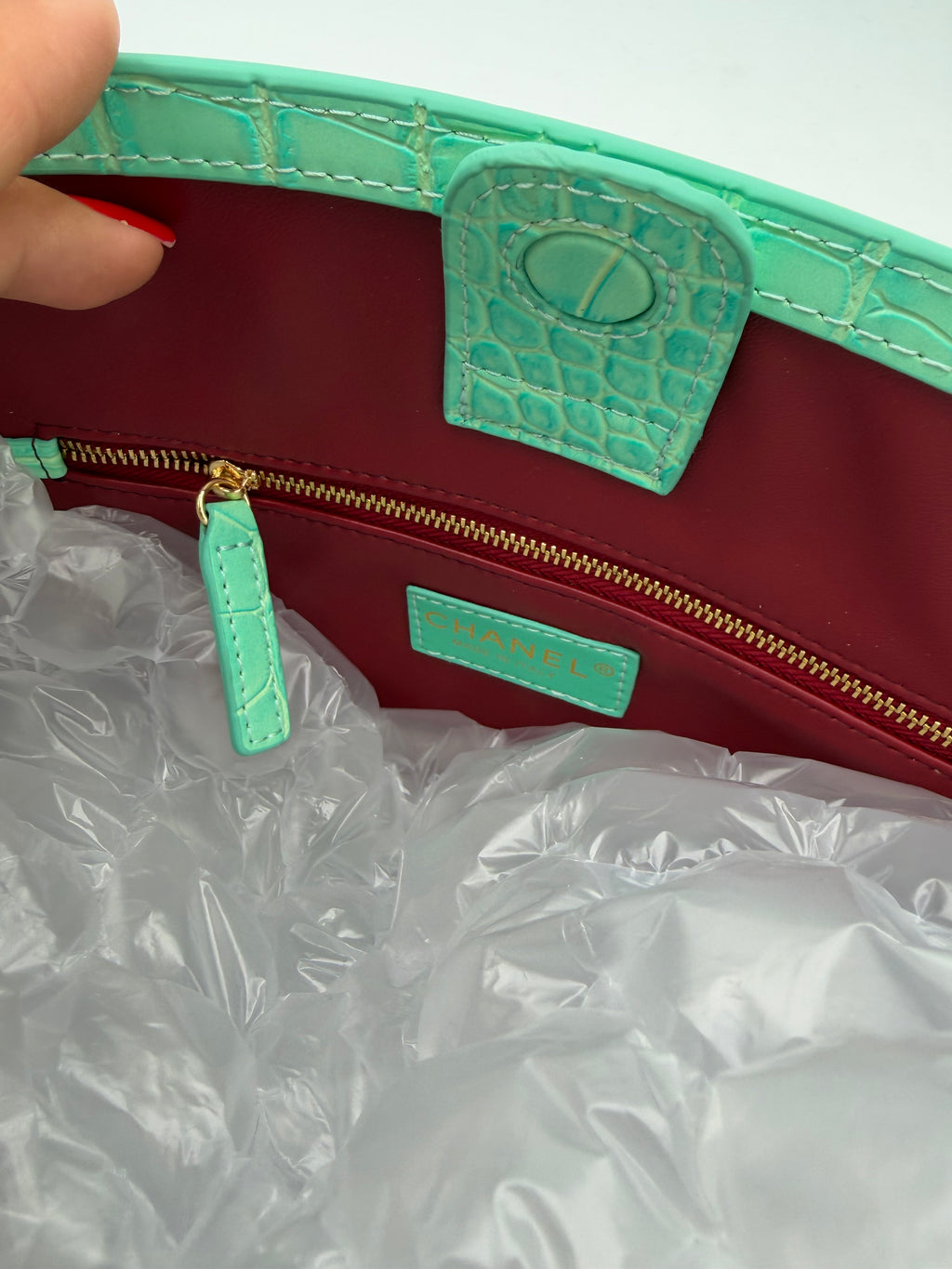 Borsa chany verde acqua 37cm